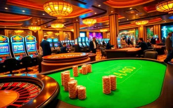 Experience thrilling games at NK88S casino filled with vibrant tables and luxury gaming elements.